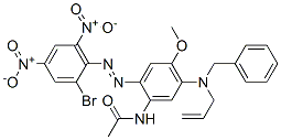 N-[2-[(2-bromo-4,6-dinitrophenyl)azo]-4-methoxy-5-[(phenylmethyl)allylamino]phenyl]acetamide molecular structure