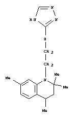 2,2,4,7-tetramethyl-1-[2-(1H-1,2,4-triazol-5-ylsulfanyl)ethyl]-1,2,3,4-tetrahydroquinoline molecular structure