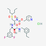 Carbamic acid, N-[(1S)-2-[[(1S,2R)-1-[(3,5-difluorophenyl)methyl]-3-[[(3-ethylphenyl)methyl]amino]-2-hydroxypropyl]amino]-2-oxo-1-[[(1-propylbutyl)sulfonyl]methyl]ethyl]-, 3-pyridinylmethyl ester, HCl Salt molecular structure