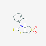 3a-methyl-3-(2-methylphenyl)-5,5-dioxo-6,6a-dihydro-4h-thieno[3,4-d][1,3]thiazole-2-thione molecular structure