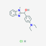 [4-(diethylamino)phenyl](1-methyl-1H-benzimidazol-2-yl)methanol hydrochloride molecular structure