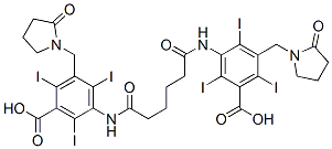 3-[5-[[3-carboxy-2,4,6-triiodo-5-[(2-oxopyrrolidin-1-yl)methyl]phenyl]carbamoyl]pentanoylamino]-2,4,6-triiodo-5-[(2-oxopyrrolidin-1-yl)methyl]benzoic acid molecular structure