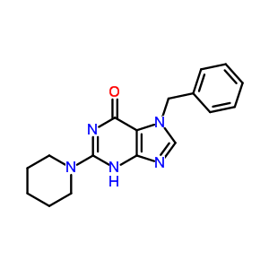 7-benzyl-2-(piperidin-1-yl)-3,7-dihydro-6H-purin-6-one molecular structure