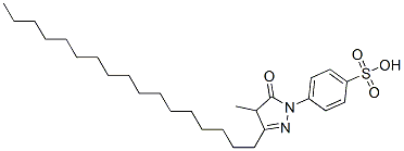 4-(3-heptadecyl-4,5-dihydro-4-methyl-5-oxo-1H-pyrazol-1-yl)benzenesulphonic acid molecular structure