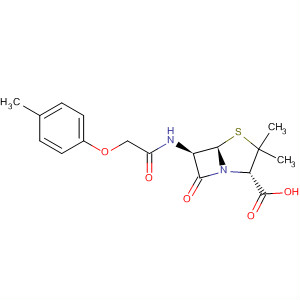 4-Thia-1-azabicyclo[3.2.0]heptane-2-carboxylic acid,3,3-dimethyl-6-[[(4-methylphenoxy)acetyl]amino]-7-oxo-, (2S,5R,6R)- molecular structure
