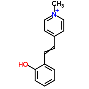 2-[(e)-2-(1-methylpyridin-1-ium-4-yl)ethenyl]phenol;iodide molecular structure