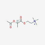 2-(2-acetyloxypropanoyloxy)ethyl-trimethylazanium molecular structure