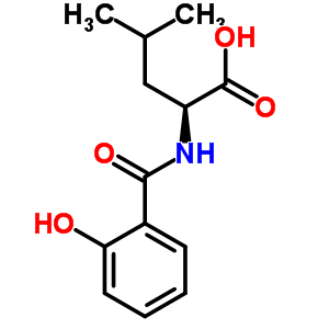 N-[(2-hydroxyphenyl)carbonyl]-L-leucine molecular structure