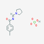 Benzamide, 4-methyl-N-(1-pyrrolidinylmethylene)-, monoperchlorate molecular structure