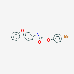 2-(4-bromophenoxy)-n-dibenzofuran-3-ylacetamide molecular structure
