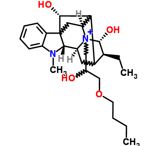 (16xi,17R,21alpha)-4-(3-butoxy-2-hydroxypropyl)ajmalan-4-ium-17,21-diol molecular structure