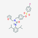 4-{[{[2,6-bis(1-methylethyl)phenyl]carbamoyl}(furan-2-ylmethyl)amino]methyl}phenyl 4-fluorobenzenesulfonate molecular structure