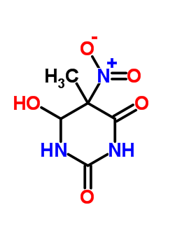 2,4(1H,3H)-Pyrimidinedione, dihydro-6-hydroxy-5-methyl-5-nitro- molecular structure