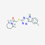 PIPERIDINE,2,6-DIMETHYL-1-[[(8-METHYL-2H-1,2,4-TRIAZINO[5,6-B]INDOL-3-YL)THIO]ACETYL]- molecular structure