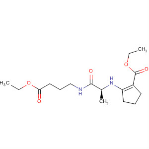 1-Cyclopentene-1-carboxylic acid,2-[[2-[(4-ethoxy-4-oxobutyl)amino]-1-methyl-2-oxoethyl]amino]-, ethylester, (S)- molecular structure