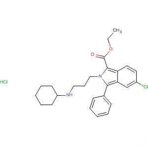 2H-Isoindole-1-carboxylic acid,5-chloro-2-[3-(cyclohexylamino)propyl]-3-phenyl-, ethyl ester,monohydrochloride molecular structure