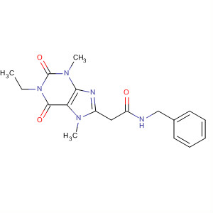 1H-Purine-8-acetamide,1-ethyl-2,3,6,7-tetrahydro-3,7-dimethyl-2,6-dioxo-N-(phenylmethyl)- molecular structure