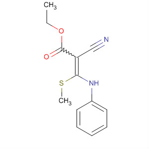 2-Propenoic acid, 2-cyano-3-(methylthio)-3-(phenylamino)-, ethyl ester molecular structure