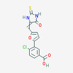 4-CHLORO-3-{5-[(E)-(5-OXO-2-THIOXOIMIDAZOLIDIN-4-YLIDENE)METHYL]FURAN-2-YL}BENZOIC ACID