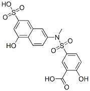 6-(3-carboxy-4-hydroxyphenylsulfonamido)-N-methyl-1-naphthol-3-sulfonic acid molecular structure