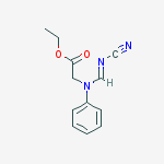 N-ETHOXYCARBONYLMETHYL-N’-CYANO-N-PHENYLFORMAMIDINE molecular structure