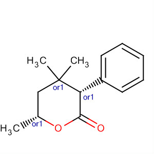 2H-Pyran-2-one, tetrahydro-4,4,6-trimethyl-3-phenyl-, cis- molecular structure