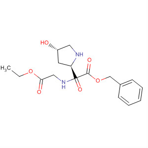 Glycine, N-[trans-4-hydroxy-1-[(phenylmethoxy)carbonyl]-L-prolyl]-, ethylester molecular structure