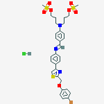 4-[[4-[2-[(4-bromophenoxy)methyl]-1,3-thiazol-4-yl]phenyl]iminomethyl]-N,N-bis(3-methylsulfonyloxypropyl)aniline
