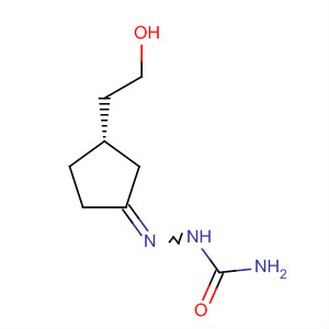 Hydrazinecarboxamide, 2-[3-(2-hydroxyethyl)cyclopentylidene]-, (S)- molecular structure