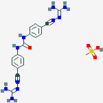 HYDRAZINECARBOXIMIDAMIDE,2,2-(CARBONYLBIS(IMINO-4,1-PHENYLENEMETHYLIDYNE))BIS-,METHANESULFONATE molecular structure
