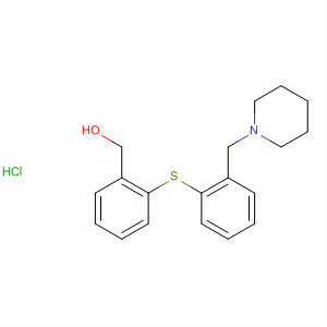 Benzenemethanol, 2-[[2-(1-piperidinylmethyl)phenyl]thio]-, hydrochloride molecular structure