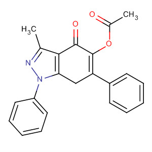 4H-Indazol-4-one, 5-(acetyloxy)-1,7-dihydro-3-methyl-1,6-diphenyl- molecular structure