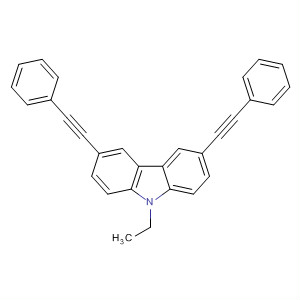9H-Carbazole, 9-ethyl-3,6-bis(phenylethynyl)- molecular structure