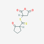 2,5-dioxotetrahydrofuran-3-yl 2-oxocyclopentanecarbodithioate molecular structure