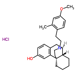 17-[2-(4-methoxy-2-methylphenyl)ethyl]morphinan-3-ol hydrochloride molecular structure