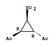 ETHANONE,1,1-[(1R,2R)-3-NITRO-1,2-CYCLOPROPANEDIYL]BIS-,REL- molecular structure