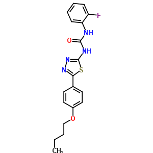 1-[5-(4-butoxyphenyl)-1,3,4-thiadiazol-2-yl]-3-(2-fluorophenyl)urea molecular structure