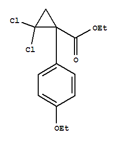 Cyclopropanecarboxylic acid, 2,2-dichloro-1-(4-ethoxyphenyl)-, ethyl ester, (+-)- molecular structure