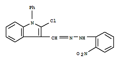 2-chloro-3-{[2-(2-nitrophenyl)hydrazinylidene]methyl}-1-phenyl-1H-indole molecular structure