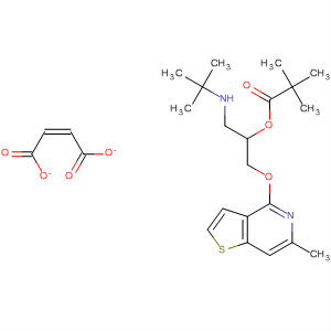 Propanoic acid, 2,2-dimethyl-,1-[[(1,1-dimethylethyl)amino]methyl]-2-[(6-methylthieno[3,2-c]pyridin-4-yl)oxy]ethyl ester, (2Z)-2-butenedioate (1:1) molecular structure