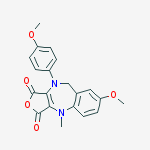 7-METHOXY-10-(4-METHOXY-PHENYL)-4-METHYL-9,10-DIHYDRO-4H-2-OXA-4,10-DIAZA-BENZO[F]AZULENE-1,3-DIONE molecular structure