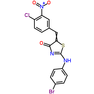 2-[(4-bromophenyl)amino]-5-(4-chloro-3-nitrobenzylidene)-1,3-thiazol-4(5H)-one molecular structure