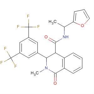 4-Isoquinolinecarboxamide,3-[3,5-bis(trifluoromethyl)phenyl]-N-[1-(2-furanyl)ethyl]-1,2,3,4-tetrahydro-2-methyl-1-oxo- molecular structure