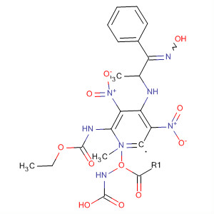 Carbamic acid,[6-[(ethoxycarbonyl)amino]-4-[[2-(hydroxyimino)-1-methyl-2-phenylethyl]amino]-3,5-dinitro-2-pyridinyl]-, methyl ester molecular structure