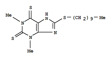 8-(decylsulfanyl)-1,3-dimethyl-3,7-dihydro-1H-purine-2,6-dithione molecular structure