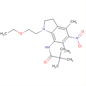 Propanamide,N-[1-(2-ethoxyethyl)-2,3-dihydro-4,6-dimethyl-5-nitro-1H-indol-7-yl]-2,2-dimethyl- molecular structure