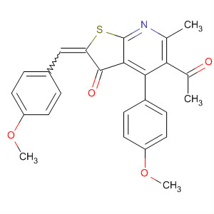Thieno[2,3-b]pyridin-3(2H)-one,5-acetyl-4-(4-methoxyphenyl)-2-[(4-methoxyphenyl)methylene]-6-methyl- molecular structure
