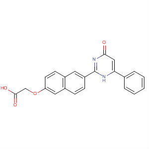 Acetic acid,[[6-(1,4-dihydro-4-oxo-6-phenyl-2-pyrimidinyl)-2-naphthalenyl]oxy]- molecular structure