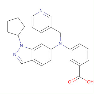 Benzoic acid,3-[(1-cyclopentyl-1H-indazol-6-yl)(3-pyridinylmethyl)amino]- molecular structure