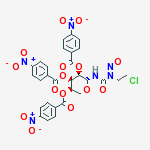 N-[(2-chloroethyl)(nitroso)carbamoyl]-2,3,4-tris-O-[(4-nitrophenyl)carbonyl]-beta-D-ribopyranosylamine molecular structure